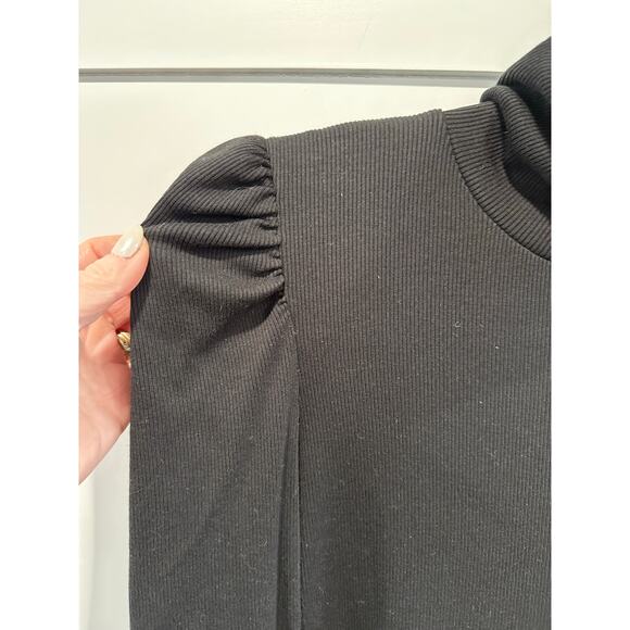 Veronica Beard Cedar Ribbed Puff Sleeve Turtleneck - Picture 3 of 3